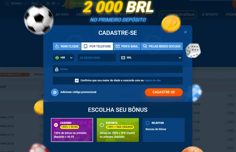 Cadastro na MostBet por número de telefone