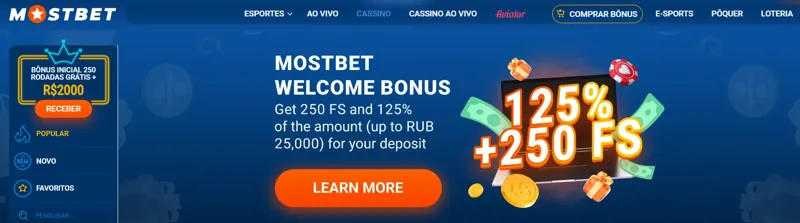Bônus de boas-vindas para novos clientes MostBet