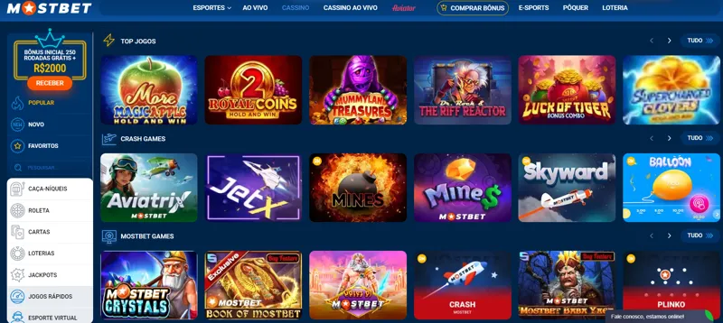 Melhores jogos no MostBet Casino