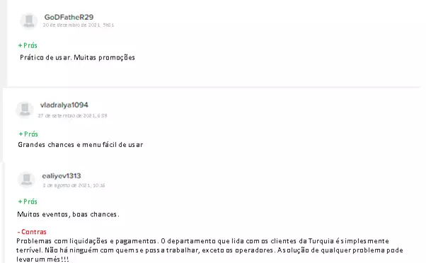 Comentários sobre a Mostbet