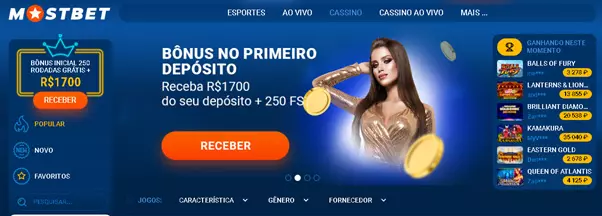 Página inicial da Mostbet